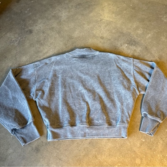 Civil Regime Sofie Crewneck Vintage Ashes Gray Heavyweight Acid Wash Sweatshirt - Picture 10 of 10